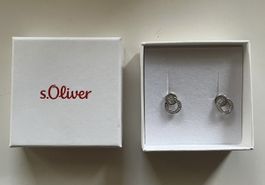 Boucles d'oreilles s.Oliver, double anneaux argent avec zirc