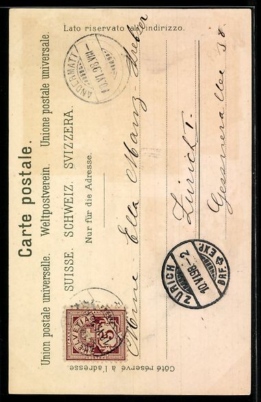 Cartoline postali: Lithographie Andermatt, Ortsansicht im Tal – Usato da Berlin venduto da bartko-reher 1