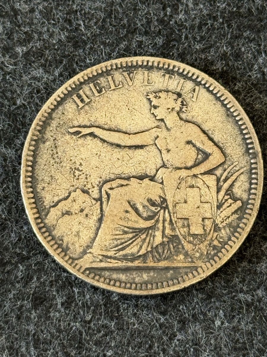Alle Münzen: 5.- Fünf Franken 1874 B. – Gebraucht aus Maisprach von 4464 1