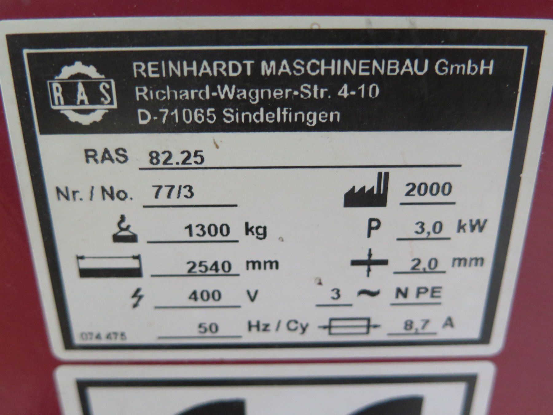 Tutte le macchine: Spengler El.Tafelblech - Schere RAS 2.5 m  Blechschere – Usato da Rümligen venduto da StefanDerendinger 4