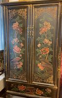 Asiatischer Schrank, Vintage, Holz, Blumenmuster, Top!