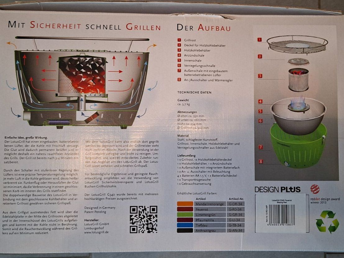 Lotusgrill Griglie: Lotus Grill – Nuovo (secondo la descrizione) da Burgdorf venduto da Cosmos5 4