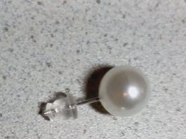1 Silber Muschelkern Perlen Ohrstecker