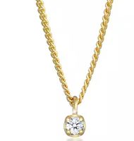 Collierkettchen Solitär Diamant (0.03 ct) Elegant 375 Gelbgo
