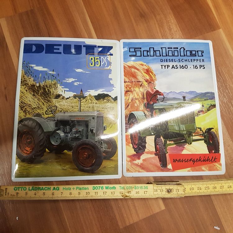DEUTZ D 40 L Traktor Blechschild 30x40 Cm - Retro Werbung Für Landwirte & Sammler