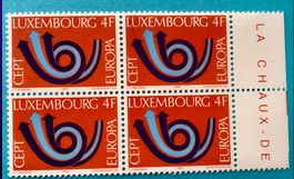 Briefmarken aus Luxemburg1973 Europa – Posthorn 4er Block
