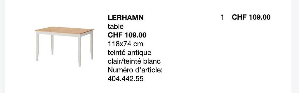 Tischset: Lot de meubles IKEA : table, chaises et commode – Gebraucht aus Pully von adri.75 2