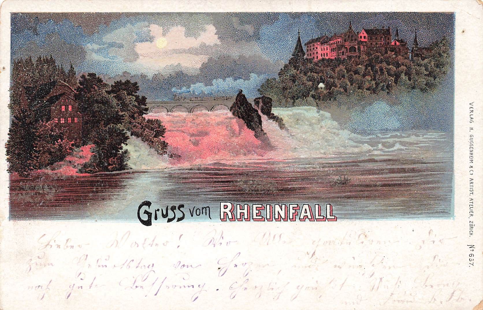 Cartoline postali: Gruss Rheinfall Strasssteine – Usato da Biasca venduto da Blenio71