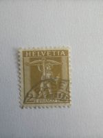 Briefmarke Helvetia Wilhelm Tell 2 Rp. gelbbraun gebraucht