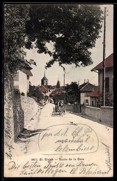 Cartoline postali: AK St. Blaise, Route de la Gare – Usato da Berlin venduto da bartko-reher