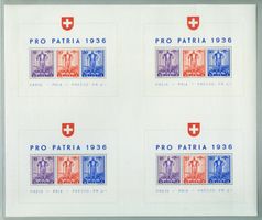1936 Schweiz Gedenkblocks