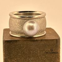 Perlen Ring Edelstahl Grösse 56