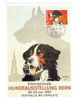 Maximumkarte: Internat.Hundeausstellung, Stempel Bern22.8.83