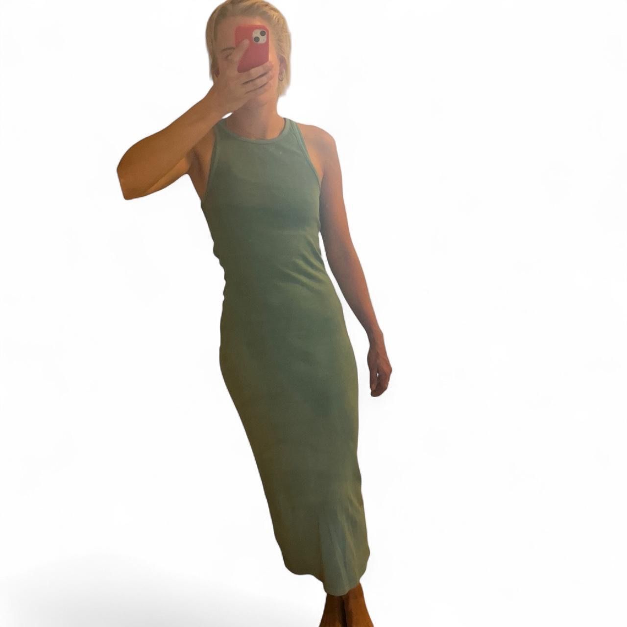 Weekday Vestiti: Enges Maxikleid Tanktop grün-blau-grau – Usato da Zürich venduto da lil_rxs5 3