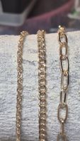 Set 3 bracciali catena color oro metallo nuovo stato