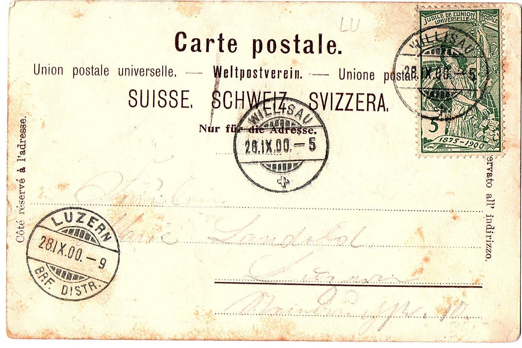 Cartoline postali: Willisau 1900 Ansichtskarte – Usato da Mörschwil venduto da antiksalon 1