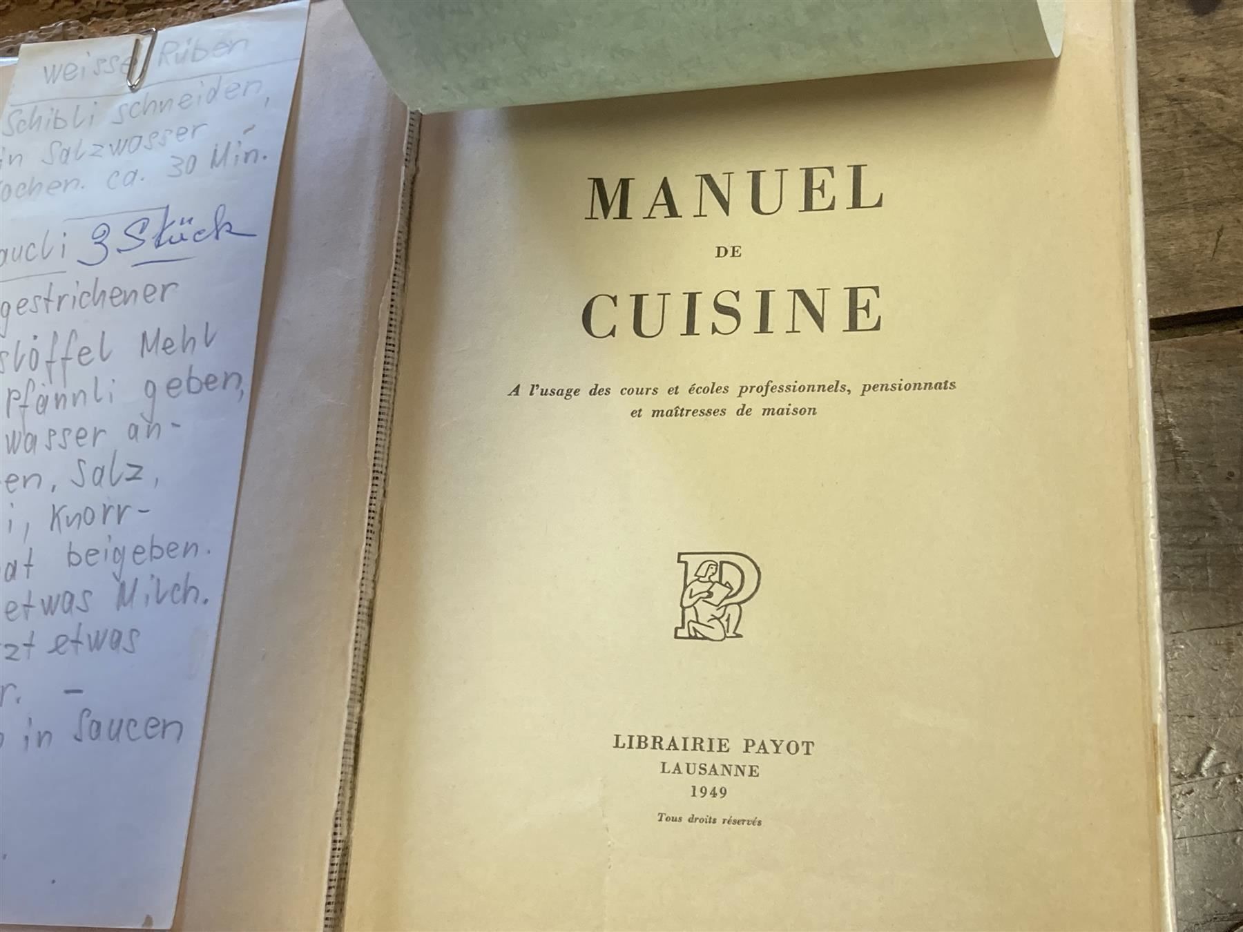 Cuisines complètes: 1949 Manual de Cuisine – D'occasion à Bern par Jwpm66 2