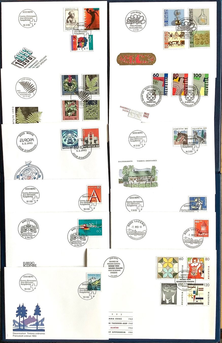 Tutti i francobolli: 1993 - Schweiz FDC / Jahresausgabe – Nuovo (secondo la descrizione) da Liestal venduto da Skunk02