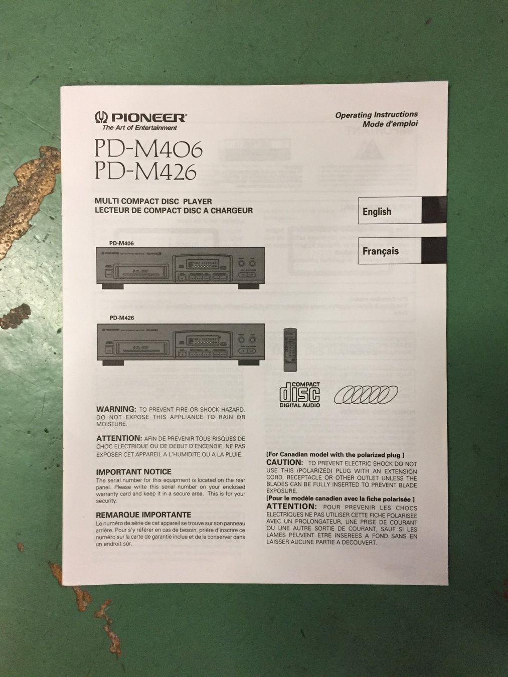 Pioneer Multimediaplayer & Streamer: Pioneer PD-M406 Multi CD Player (6-Disc) – Defekt aus Spiez von  8