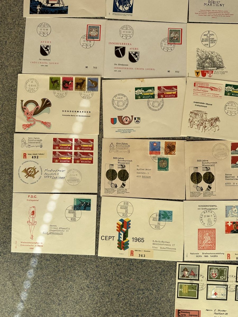 Tutti i francobolli: Schweiz - 94x vielfältige Sonderbrief Sammlung  – Usato da Schmitten / FR venduto da Samsara169 7
