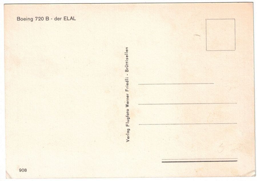 Cartoline postali: EL AL Boeing 720 B – Usato da Frauenfeld venduto da POML 1