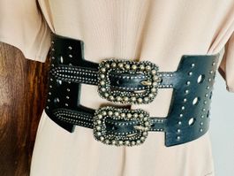 The Kooples Gr.1/75 Leder Gürtel Rockstuds Taillengürtel