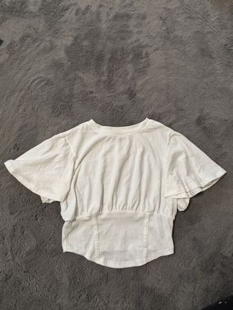 White Crop Top - Cute Summer Tee, Size M