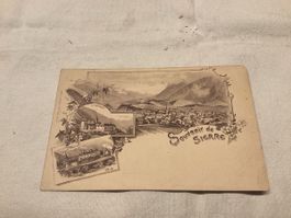 Sierre  lithographie  un coin fatigué 1918
