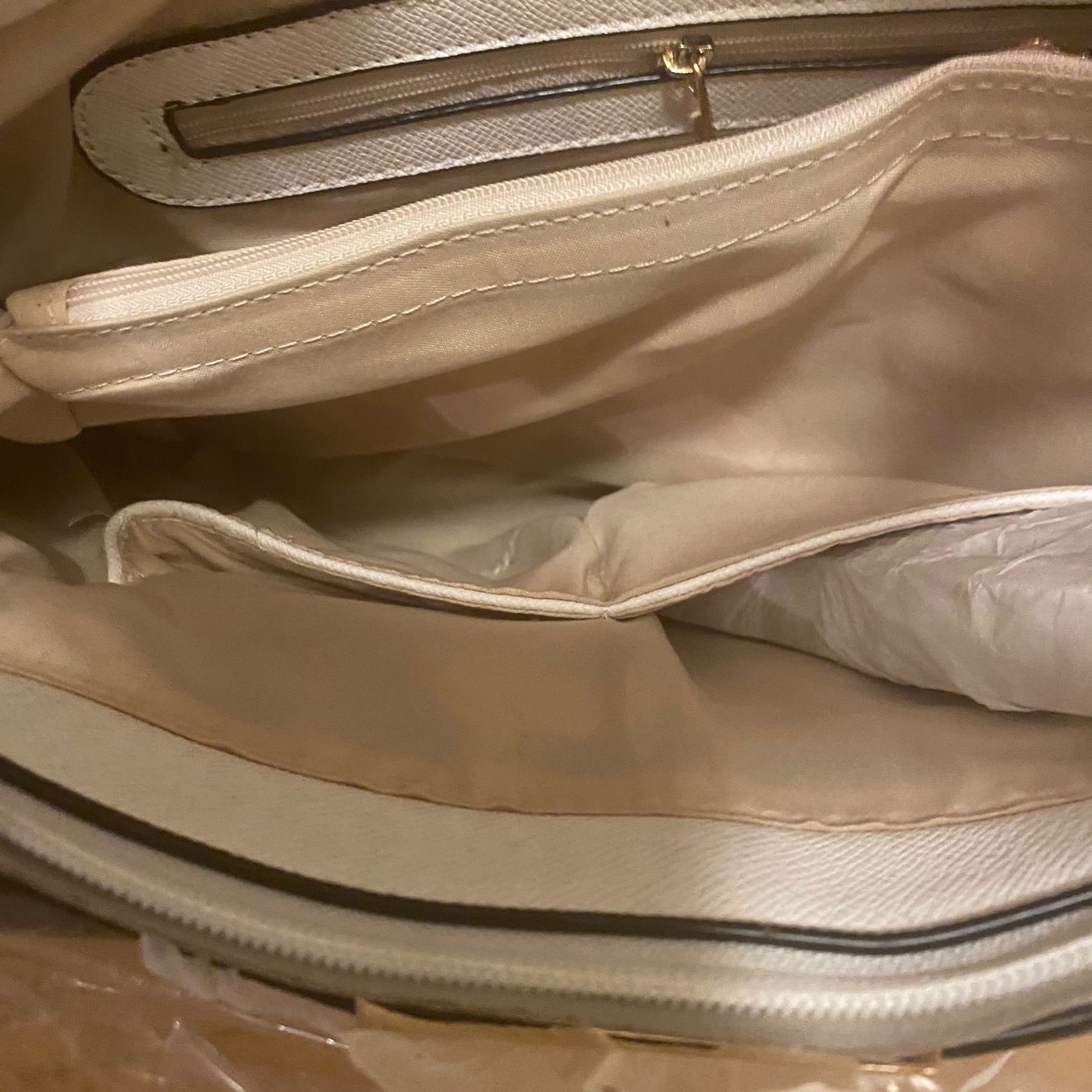 Borse da donna: Grand sac beige et blanc – Nuovo e nell'imballaggio originale da Petit-Lancy venduto da mina222 2