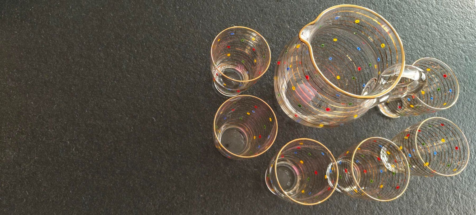 Gläser: Glas-Krug mit Goldringen Antik – Gebraucht aus Steckborn von Algass 1