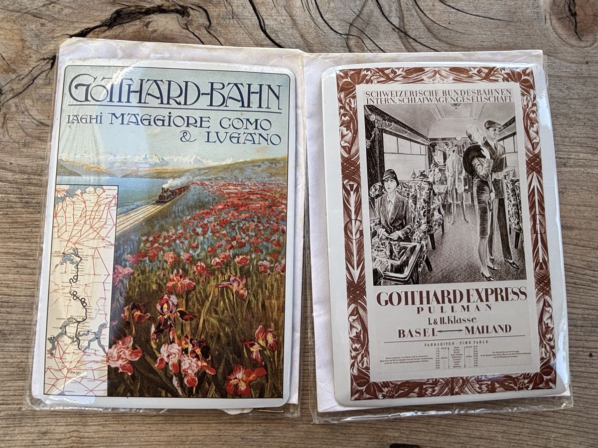 Cartoline postali: 2 Postkarten Gotthard-Bahn und Gotthard-Express – Nuovo (secondo la descrizione) da Würenlos venduto da Ashley24