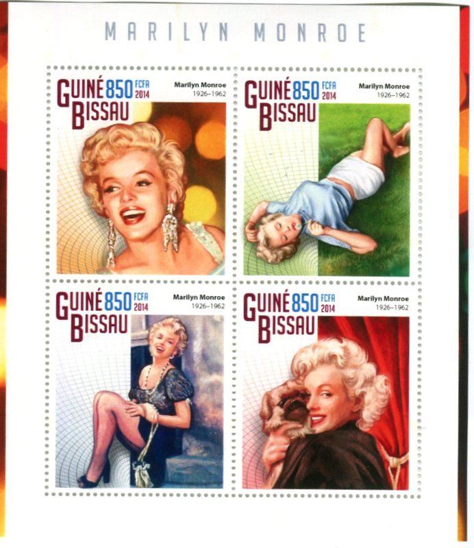 Alle Briefmarken: Block "Marilyn Monroe". Guinea-Bissau. – Neu und originalverpackt aus Basel von Butsch5