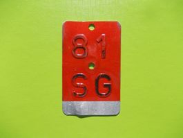 Velonummer / Fahrradnummer SG 81