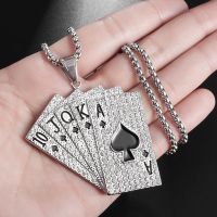 Men Necklace Poker Cards