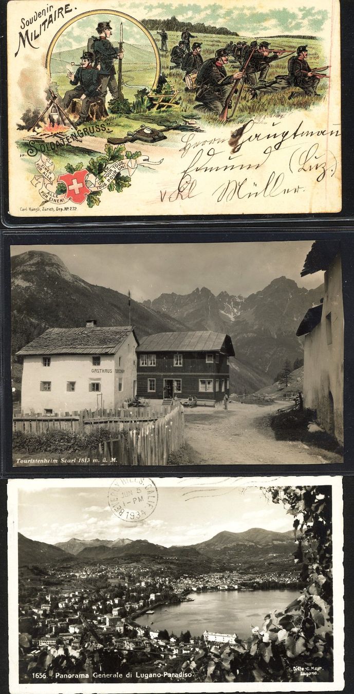 Tutti i francobolli: Posten mit ca. 33 Belegen diverser Länder ab 1877 – Usato da Basel venduto da Strubelibs 7