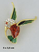 Brosche - KOLIBRI - Emailliert - Gebraucht - 5x3,5cm