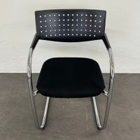 Vitra Visavis Freischwinger - stapelbar - Schwarz-Chrom