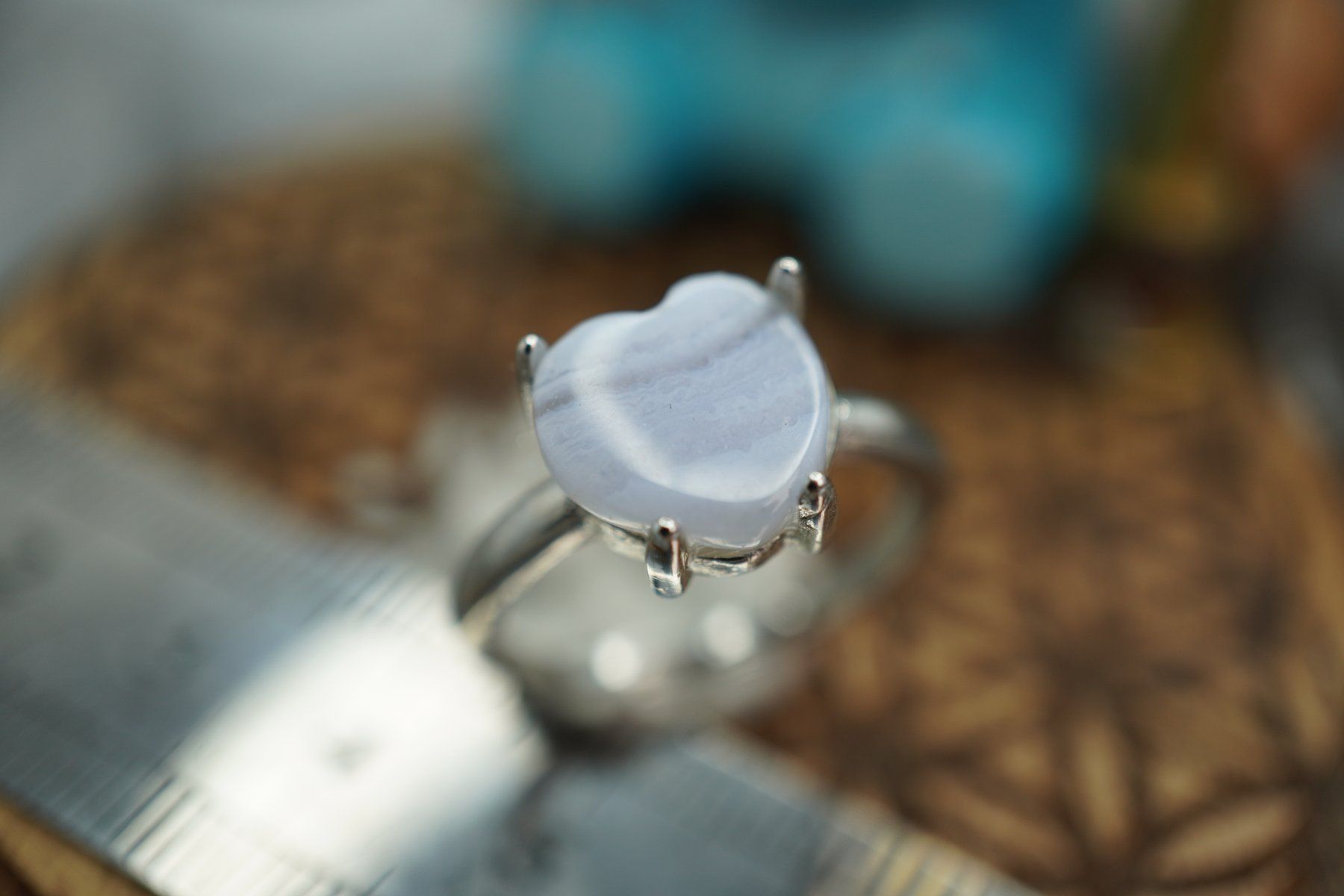 Minerali & Pietre curative: Chalcedon Herz ring Grösse  Variabel     (Räumung!) – Nuovo e nell'imballaggio originale da Eschenbach SG venduto da topstone 2