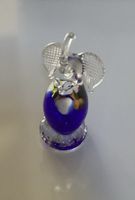 Glasfigur Elefant Glashuette M. Polzer blau Handarbeit