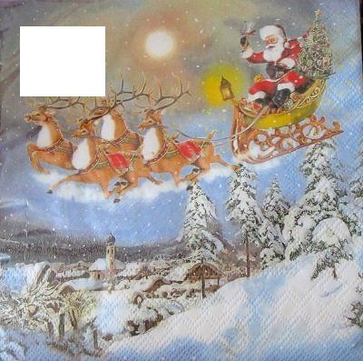 Tovaglioli: Serviette sleigh ride (w540) 2Stk. – Nuovo (secondo la descrizione) da Schlatt TG venduto da kreativ-atelier