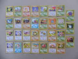 31 versch. Pokémon Sammelkarten 1999 - 2000 Franz. Text VP