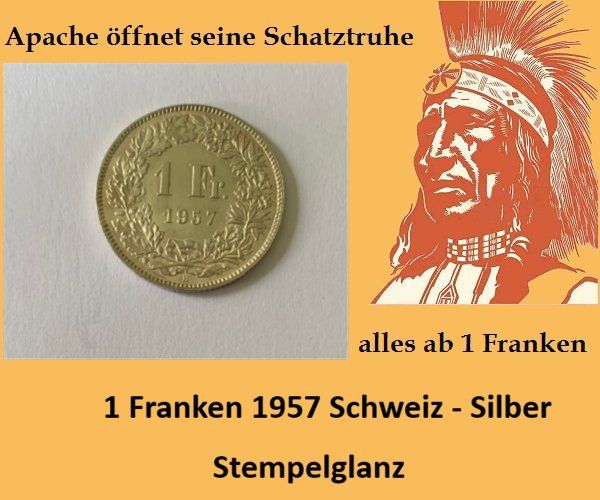 Tutti le monete: 50 Rappen 1957 - Silber - Schweiz – Usato da Zürich venduto da Apache4