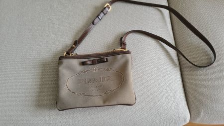 Prada  klein tasche braun canavas