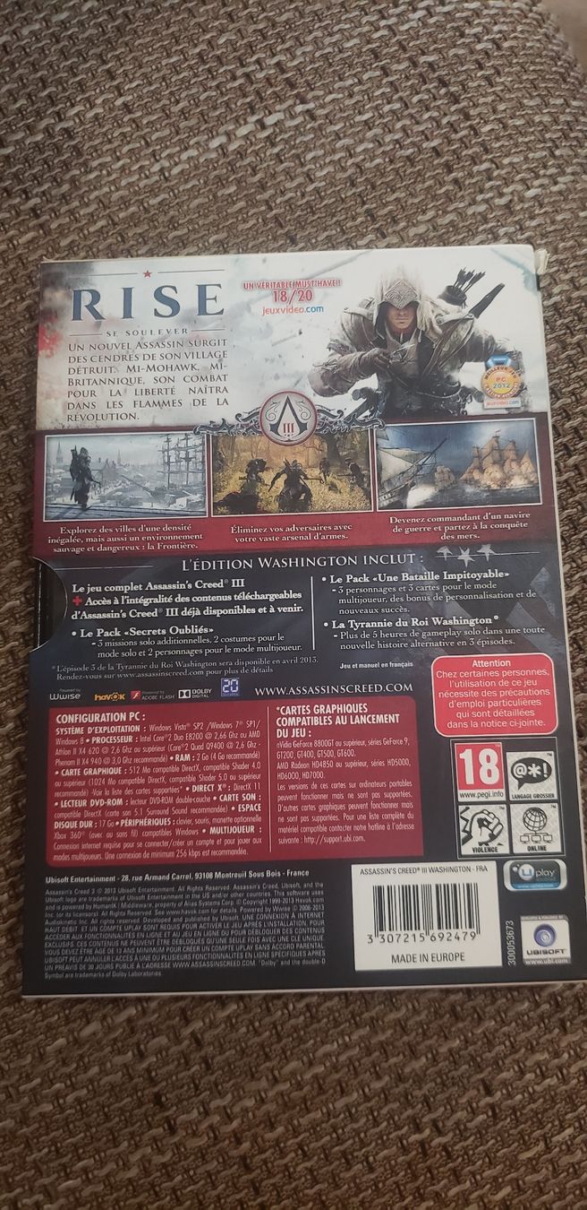 Giochi: Jeu Pc Assassin's Creed 3 édition Washington  – Nuovo (secondo la descrizione) da Le Séchey venduto da Jill93 1