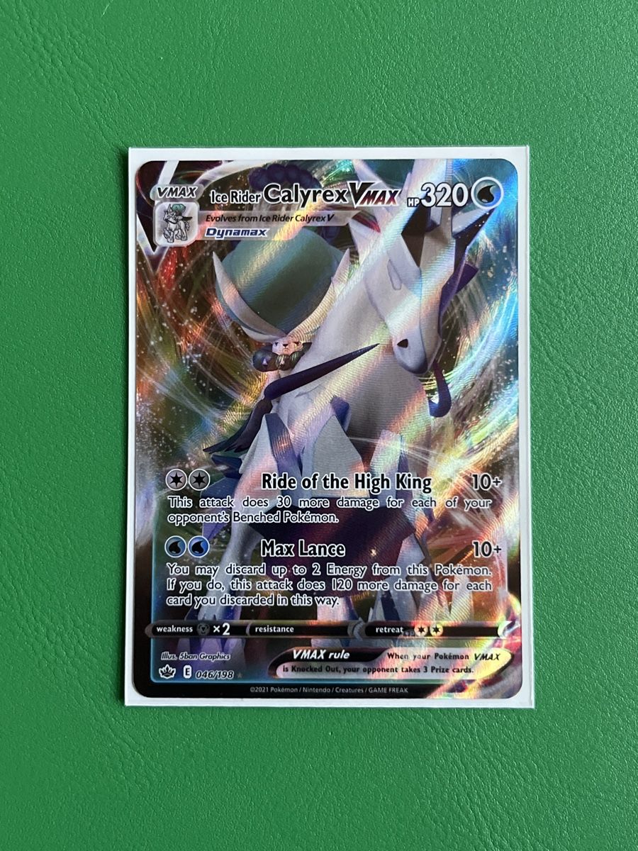 Pokémon Carte collezionabili: Pokemon Calyrex Ice Rider Vmax 046/198 – Nuovo (secondo la descrizione) da Lommiswil venduto da diti_89