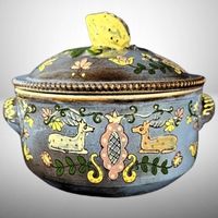 🦌 Charmanter Vintage-Keramiktopf mit Hirschdekor 🌿