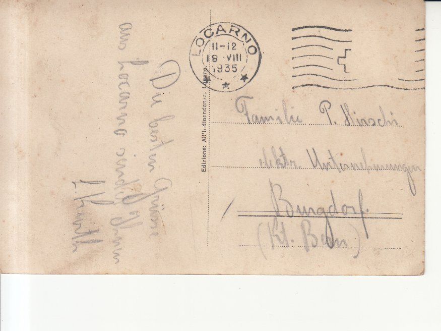 Cartoline postali: Locarno Panorama 1935 – Usato da Bürglen TG venduto da StampGraf 1