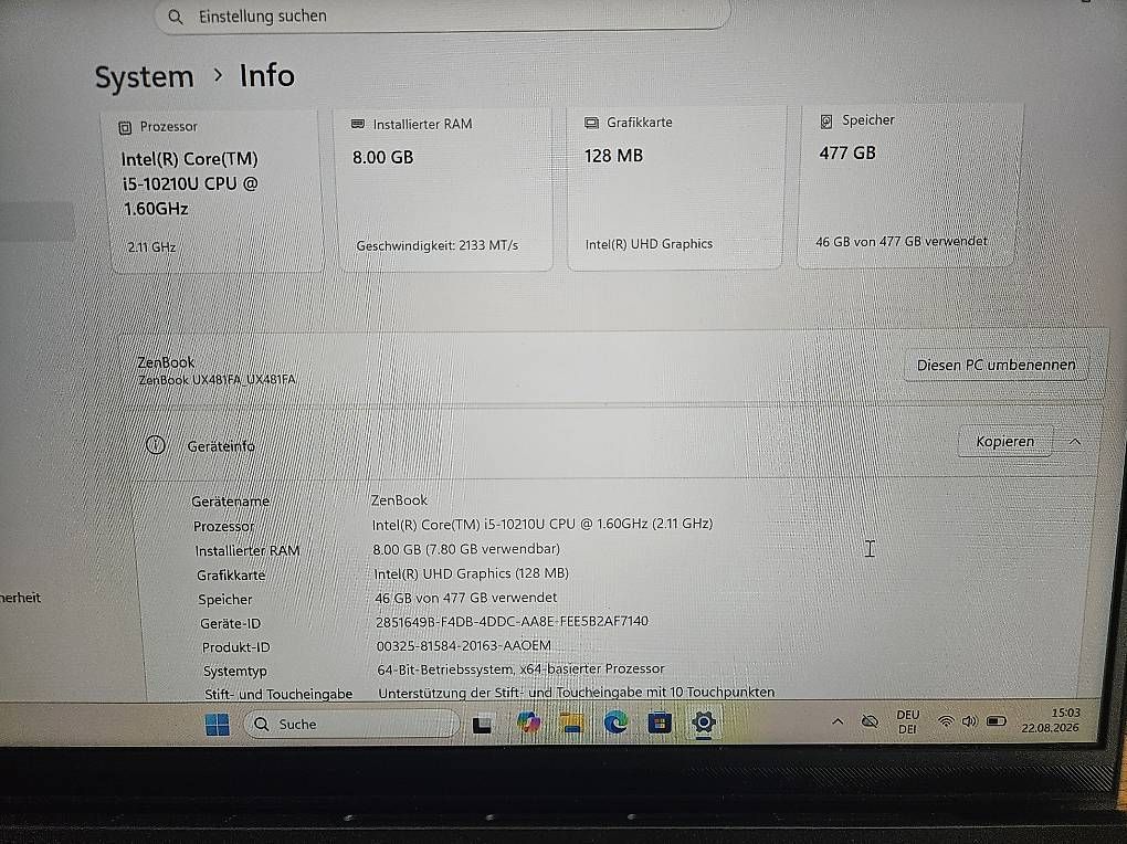 Asus Notebooks: Asus Zenbook Dual Screen – Gebraucht aus Worb von MisterSunshine 1
