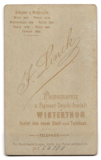 Fotografie & Manifesti: Fotografie J. Linck, Winterthur, Junger  – Usato da Berlin venduto da bartko-reher 1