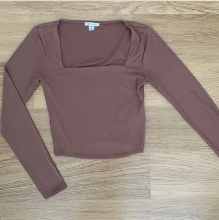 AMISU Langarmshirt Gr M Damen Herbst Frühling Modisch Braun 